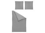 Bettwäsche IRISETTE "Lago 8450", grau (graphit), B/L: 200cm x 200cm, 1 Stk., 2 Stk., Feinbiber, B/L: 80cm x 80cm, 3 Stk., Feinbiber, Obermaterial: 100% Baumwolle, Bettwäsche, Bettwäsche, wohlig warm und kuschelig