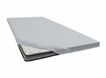 Spannbettlaken JANINE "TOPPER 5001", silber (silberfarben), 1 Stk., Jersey-Elasthan, 100x200 100x210 100x220 90x200 90x210 90x220 10cm, Jersey-Elasthan, Obermaterial: 95% Baumwolle, 5% Elasthan, Bettlaken, Spannbettlaken, mit Rundumgummizug