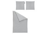Bettwäsche IRISETTE "Carla in Gr. 135x200, 155x220 oder 200x200 cm", silber (silberfarben), B/L: 240cm x 220cm, 1 Stk., 2 Stk., Mako-Satin, B/L: 80cm x 80cm, 3 Stk., Mako-Satin, Obermaterial: 100% Baumwolle, Bettwäsche, Bettwäsche, Bettwäsche aus Baumwolle, Bettwäsche mit Reißverschluss