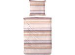 Bettwäsche PRIMERA "Wavy Stripe", orange, B/L: 155cm x 220cm, 1 Stk., 1 Stk., Renforcé (Bio-Baumwolle), B/L: 80cm x 80cm, 2 Stk., Renforcé (Bio-Baumwolle), Obermaterial: 100% Baumwolle, Bettwäsche, Bettwäsche, mit modernen Streifen in frischen Farben