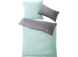 Wendebettwäsche KLEINE WOLKE "Gracia", grün (mint), B/L: 135cm x 200cm, 1 Stk., 1 Stk., Mako-Satin, B/L: 80cm x 80cm & 80cm x 40cm, 3 Stk., Mako-Satin, Obermaterial: 100% Baumwolle, Bettwäsche, Wendebettwäsche, in Mélange-Optik