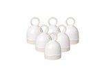 Weihnachtsfigur "Tischglocken Winter Glow ø 6,6 cm 6er Set beige", beige, B:6,6cm H:9,9cm Ø:6,6cm, LIKE. BY VILLEROY & BOCH, Dekofiguren, Weihnachtsfigur