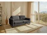 2-Sitzer HOME AFFAIRE "Pinto, 166 cm, Cord, Chenille, Lederoptik", dunkelgrau, B:166cm H:85cm T:97cm, 100% Polyester, Sofas, 2-Sitzer, mit Keder, schwarze Metallfüße, Wellenunterfederung