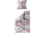 Bettwäsche BIERBAUM "3929", rot (fraise), B/L: 155cm x 220cm, 1 Stk., 1 Stk., Mako-Satin, B/L: 80cm x 80cm, 2 Stk., Mako-Satin, Obermaterial: 100% Baumwolle, Bettwäsche, Bettwäsche, Mako-Satin, 100 % Baumwolle, pflegeleicht, floral