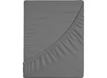 Spannbettlaken CASATEX "Jersey-Elasthan", grau (anthrazit), 1 Stk., Jersey, 140-160x200-220 25cm, Jersey, Obermaterial: 96% Baumwolle, 4% Elasthan, Bettlaken, Spannbettlaken, mit Elasthan