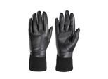 Lederhandschuhe PEARLWOOD "LUNA", Damen, Gr. 7.5, schwarz, Schafsleder, unifarben, Handschuhe, weiches Fleecefutter, Strickbündchen