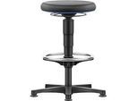 Allround Hocker Bimos, sitzhöhenverstellbar 560-810 mm, mit Gleiter & Fussring, SKINTEC-Polster, abwaschbar, extrem robust, Farbring blau