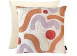 Dekokissen APELT "Malva", natur, beige, mauve, ornament, B:45cm H:10cm L:45cm, Polyester, Dekokissen_Sitzkissen_Kissenhüllen, inclusive Soft-Kissenfüllung 100% PES
