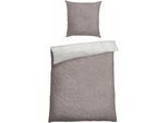 Wendebettwäsche SCHIESSER "Vinnie aus weicher Baumwolle mit edlem Melangeeffekt", grau, B/L: 135cm x 200cm, 1 Stk., 1 Stk., Renforcé, B/L: 80cm x 80cm, 2 Stk., Renforcé, Obermaterial: 100% Baumwolle, Bettwäsche, Wendebettwäsche, MADE IN GREEN by OEKO-TEX-zertifiziert