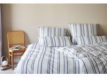 Bettwäsche ELEGANTE "Waterstripe", bleu, B/L: 135cm x 200cm, 1 Stk., 1 Stk., Interlock-Jersey, B/L: 80cm x 80cm, 2 Stk., Interlock-Jersey, Obermaterial: 100% Baumwolle, Bettwäsche, Bettwäsche, angenehmes Hautgefühl