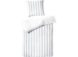 Wendebettwäsche PRIMERA "Delf", silber, B/L: 240cm x 220cm, 1 Stk., 2 Stk., Perkal, B/L: 80cm x 80cm & 80cm x 80cm, 3 Stk., Perkal, Obermaterial: 100% Baumwolle, Bettwäsche, Wendebettwäsche, mit Streifen