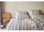 Bettwäsche ELEGANTE "Waterstripe", natur, B/L: 135cm x 200cm, 1 Stk., 1 Stk., Interlock-Jersey, B/L: 80cm x 80cm, 2 Stk., Interlock-Jersey, Obermaterial: 100% Baumwolle, Bettwäsche, Bettwäsche, angenehmes Hautgefühl