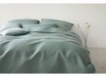 Bettwäsche ELEGANTE "Breezee", grün (salbei), B/L: 155cm x 220cm, 1 Stk., 1 Stk., Halbleinen, B/L: 80cm x 80cm, 2 Stk., Halbleinen, Obermaterial: 50% Baumwolle, 50% Leinen, Bettwäsche, Bettwäsche, angenehmes Hautgefühl