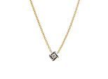 Kette mit Anhänger LYOMI "585/- Gelbgold/Weißgold Viereck", mehrfarbig, Halsketten, Damen, 42,0cm, 0,15, Gold, L: 42 B: 7mm, glänzend, B:7mm