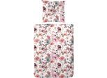 Bettwäsche PRIMERA "Primera Mako-Satin-Bettwäsche Viola", rosa, B/L: 135cm x 200cm, 1 Stk., 1 Stk., Mako-Satin, B/L: 80cm x 80cm, 2 Stk., Mako-Satin, Obermaterial: 100% Baumwolle, Bettwäsche, Bettwäsche, mit einem kräftigen Blumenmuster