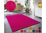 Wollteppich THEKO "Holi", pink, B:70cm H:13mm L:140cm, Schurwolle, Teppiche, Uni-Farben, leicht meliert, reine Wolle, handgewebt mit Knüpfoptik