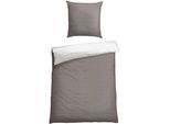 Bettwäsche SCHIESSER "Millie aus weicher Baumwolle mit filigranen Blüten", grau, B/L: 155cm x 220cm, 1 Stk., 1 Stk., Renforcé, B/L: 80cm x 80cm, 2 Stk., Renforcé, Obermaterial: 100% Baumwolle, Bettwäsche, Bettwäsche, MADE IN GREEN by OEKO-TEX
