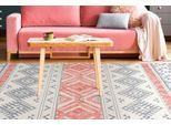 Teppich CALO-DELUXE "Kibo 512" Gr. 4, grau (grau, apricot), B:160cm H:10mm L:230cm, Baumwolle, Teppiche, Teppich, Hoch-Tief-Struktur, Wohnzimmer
