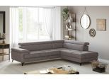 Ecksofa COTTA "Astra L-Form, B: 286 cm", dunkelgrau, B:286cm T:236cm, 100% Polyester (PES), Sofas, Ecksofa, mit Kopfteilverstellung, optional Bettfunktion & Bettkasten