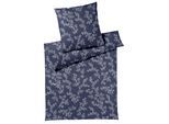 Bettwäsche ELEGANTE "Cherry Blossom", denim, blau, B/L: 135cm x 200cm, 1 Stk., 1 Stk., Interlock-Jersey, B/L: 80cm x 80cm, 2 Stk., Interlock-Jersey, Obermaterial: 100% Baumwolle, Bettwäsche, Bettwäsche, angenehmes Hautgefühl