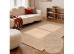 Wollteppich ELLE DECORATION "Knots", beige, B:140cm H:13mm L:200cm, Wolle, Teppiche, Handtuft, Wolle, Feines Bouclé, Wohnzimmer, Schlafzimmer, Natur