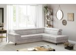 Ecksofa COTTA "Astra L-Form, B: 286 cm", grau (natural), B:286cm T:236cm, 95% Polyester (PES) 5%Polyamid (PA), Sofas, Ecksofa, mit Kopfteilverstellung, optional Bettfunktion & Bettkasten