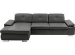 Ecksofa DIE PLANBAR "PN-IN16012 L-Form, Breite 309 cm", grau (torro anthrazit), B:309cm H:85cm T:195cm, Sofas, Ecksofa, inkl. Sitztiefenverstellung, optional mit Kopfteilverstellung