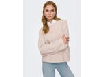 Rundhalspullover ONLY "ONLSIMONI L/S O-NECK PULLOVER KNT NOOS", Damen, Gr. XL, rosa (pumice stone detail:melange), Strick, Obermaterial: 74% Polyacryl, 24% Polyester, 2% Elasthan, meliert, regular fit normal, Rundhals, Pullover Rundhalspullover, Materialmix, regular fit