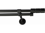 Gardinenstange GARESA "STAURA", schwarz, L:360cm Ø:16mm, Holzwerkstoff, Metall, Gardinenstangen, Gardinenstange, Vorhanggarnitur, verlängerbar, Knopf mit 2 Rillen, ohne Ringe
