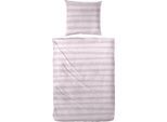 Bettwäsche PRIMERA "Feinbiber-Bettwäsche Zerrenda", rosa, B/L: 135cm x 200cm, 1 Stk., 1 Stk., Feinbiber, B/L: 80cm x 80cm, 2 Stk., Feinbiber, Obermaterial: 100% Baumwolle, Bettwäsche, Bettwäsche, mit breiten Pinselstrichen