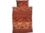 Bettwäsche CASATEX "Suzani", bunt (rubin, orange), B/L: 200cm x 220cm, 1 Stk., 2 Stk., Satin, B/L: 80cm x 80cm & 80cm x 80cm, 3 Stk., Satin, Obermaterial: 100% Baumwolle, Bettwäsche, Bettwäsche, harmonisches Blütendesign