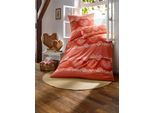 Bettwäsche HEINE HOME Gr. 5, rot (rot, bedruckt), B/L: 135cm x 200cm, Renforcé, B/L: 40cm x 80cm, 2 Stk., Renforcé, 100% Baumwolle, Bettwäsche, Bettwäsche