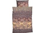 Bettwäsche CASATEX "Suzani", beige (beige, blau), B/L: 240cm x 220cm, 1 Stk., 2 Stk., Satin, B/L: 80cm x 80cm & 80cm x 80cm, 3 Stk., Satin, Obermaterial: 100% Baumwolle, Bettwäsche, Bettwäsche, harmonisches Blütendesign