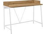 Schreibtisch OTTO HOME "Jullian", weiß (eiche, weiß, weiß, eichefarben), B:120cm H:87cm T:50cm, Tische, Schreibtisch, weißes Gestell aus Metall, Breite 120 cm