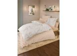Bettwäsche WÄSCHEPUR Gr. 1, beige (beige, bedruckt), B/L: 135cm x 200cm, Feinbiber, B/L: 80cm x 80cm, 2 Stk., Feinbiber, 100% Baumwolle, Bettwäsche, Bettwäsche