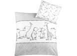 Kinderbettwäsche JULIUS ZÖLLNER "Safari", weiß, B/L: 80cm x 80cm, 1 Stk., 1 Stk., Renforcé, B/L: 35cm x 40cm, 2 Stk., Renforcé, Obermaterial: 100% Baumwolle, Bettwäsche, Kinderbettwäsche, mit unterschiedlichen Tieren