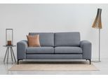 2,5-Sitzer OTTO HOME "Henry, Kompaktsofa, Breite 214 cm", grau (light grau), B:214cm H:84cm T:95cm, 100% PES, Sofas, 2 5-Sitzer, mit Metallbeinen, Wellenunterfederung, wasserabweisender Stoff