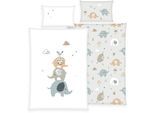 Babybettwäsche BABY BEST "babybest Elephants", bunt, B/L: 100cm x 135cm, 1 Stk., 1 Stk., Renforcé, B/L: 40cm x 60cm, 2 Stk., Renforcé, Obermaterial: 100% Baumwolle, Bettwäsche, Babybettwäsche, mit liebevollem Motiv