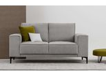 2-Sitzer OTTO HOME "Kompaktsofa Oland, Struktur, Flachgewebe, Luxus-Microfaser, Boucle", grau (light grau), B:164cm H:85cm T:83cm, 100% Polyester, Sofas, 2-Sitzer, 164 cm, Wellenunterfederung, Skandi-Design, Metallfüße