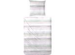 Bettwäsche PRIMERA "Perkal Bettwäsche Bingo", lila (flieder), B/L: 155cm x 220cm, 1 Stk., 1 Stk., Perkal, B/L: 80cm x 80cm, 2 Stk., Perkal, Obermaterial: 100% Baumwolle, Bettwäsche, Bettwäsche, mit kräftigen Streifen