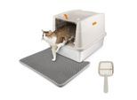 All for paws Edelstahl Katzentoilette mit Vorleger & Schaufel sand