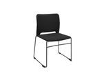 Topstar Besucherstuhl VISIT LITE, ohne Armlehnen, stapelbar bis 12 Stück, B 440 x T 410 x H 450 mm, Stoff/Stahl, schwarz/schwarz, 4 Stück