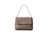 Umhängetasche CALVIN KLEIN "EMBLEM HW PEBBLE CROSSBODY 20", Mädchen, Gr. B/H/T: 20cm x 17cm x 10cm, desert taupe, Lederimitat, unifarben, Taschen Umhängetasche, Abendtasche, Handtasche, Schultertasche mit Zierkette
