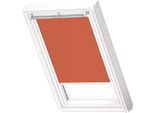 Verdunklungsrollo VELUX "DKL 4564SWL", orange, weiß, CK06, stufenlos positionierbar, Polyester, Rollos, Verdunklungsrollo, weiße Führungsschienen & Griffleiste