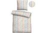 Bettwäsche BIBERNA "Melina", beige (natur), B/L: 135cm x 200cm, 1 Stk., 1 Stk., Mako-Satin, B/L: 80cm x 80cm, 2 Stk., Mako-Satin, Obermaterial: 100% Baumwolle, Bettwäsche, Bettwäsche, feiner Glanz + weicher Griff, pflegeleicht, ganzjährig einsetzbar, RV