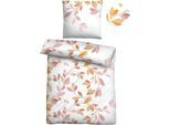 Bettwäsche "Julia", braun (honig), B/L: 155cm x 220cm, 1 Stk., 1 Stk., Seersucker, B/L: 80cm x 80cm, 2 Stk., Seersucker, Obermaterial: 100% Polyester, CASTELL - MARKENBETTWÄSCHE, Bettwäsche, Bettwäsche, absolut bügelfrei, pflegeleicht, Reißverschluss, ganzjährig nutzbar