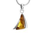 Kette mit Anhänger OSTSEE-SCHMUCK "- Imke 25 mm - Silber 925/000 - Bernstein" Gr. 42, silber (silber 925, silberfarben, weiß), Schmuck_Sets, Damen, 42, Silber 925 (Sterlingsilber)