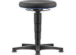 Allround Hocker Bimos, sitzhöhenverstellbar 450 - 650 mm, mit Gleiter, SKINTEC-Polster, abwaschbar, extrem robust, Farbring blau