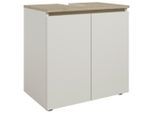 Waschbeckenunterschrank, Eiche, Kaschmir, Kunststoff, 1 Fächer, 60x60x38 cm, stehend, Badezimmer, Badezimmerschränke, Waschbeckenunterschränke