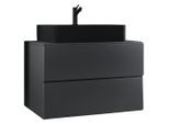 Mid.you Waschtischkombi Lendas BL S, Anthrazit, Keramik, 2 Schublade(n) Schubladen, nicht einzeln stellbar, 81 cm, hängend, Badezimmer, Waschbecken & Armaturen, Waschtische